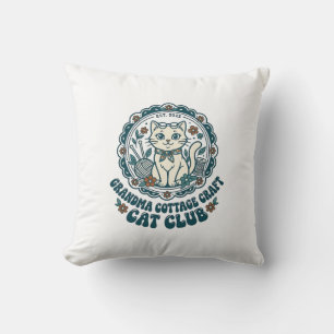Grandma Cottage Craft Cat Pet Lover Shirt Art - Gr Cushion