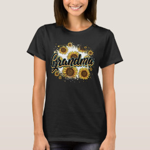 Grandma Cow Print Sunflower Mother's Day Cute Flor T-Shirt