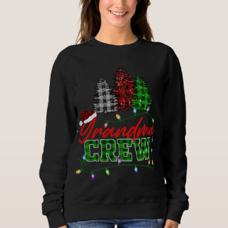Grandma Crew Tree Buffalo Plaid Matching Family Ch Sweatshirt