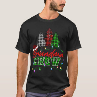 Grandma Crew Tree Buffalo Plaid Matching Family Ch T-Shirt