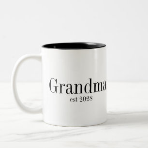 Grandma Custom Modern Black and White Two-Tone Coffee Mug