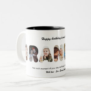 Grandma Custom Photo Collage Personalised Grandmom Two-Tone Coffee Mug