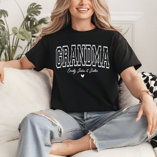 Grandma Custom Varsity Grandmother Baby Reveal T-Shirt