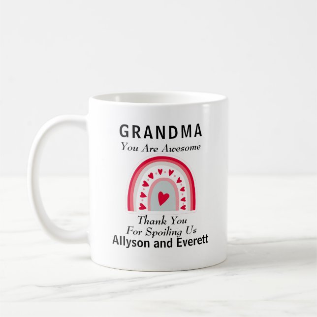 Grandma Customised Thank You Spoiling Valentine Coffee Mug (Left)