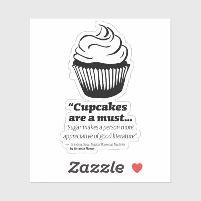 Grandma Daisy Cupcake Vinyl Sticker (Sheet)