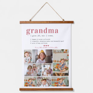 Grandma Definition 8 Photo Personalised Hanging Tapestry