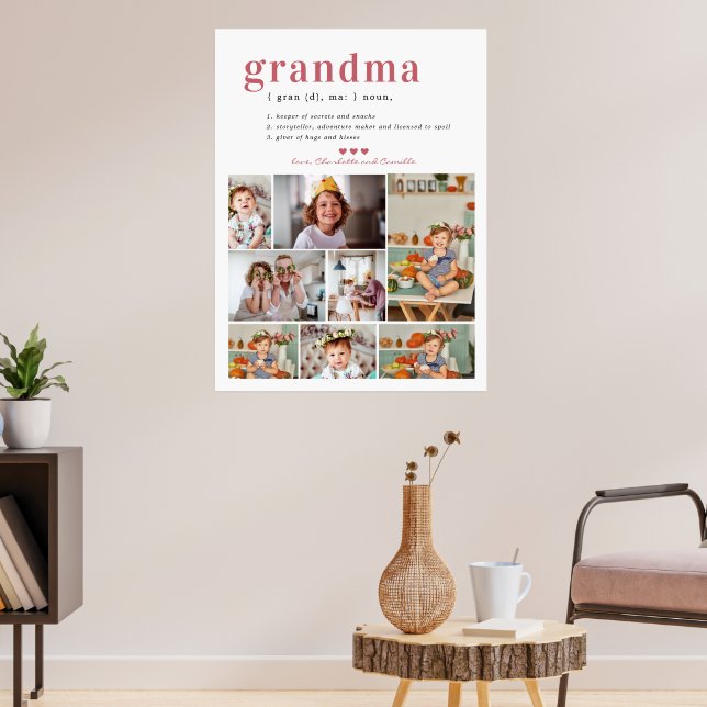 Grandma Definition | 8 Photo Personalised Poster (Living Room 3)