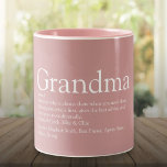 Grandma Definition Dusty Rose Pink Two-Tone Coffee Mug<br><div class="desc">Personalise for your special Grandma,  Grandmother,  Granny,  Nan or Nanny to create a unique gift for birthdays,  Christmas,  mother's day or any day you want to show how much she means to you. A perfect way to show her how amazing she is every day. Designed by Thisisnotme©</div>