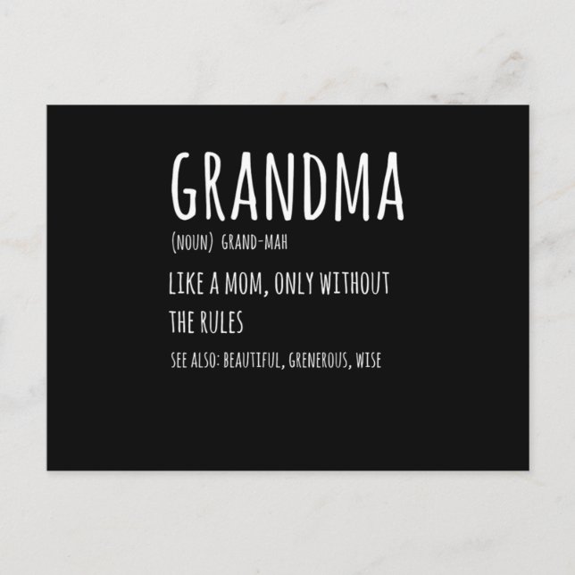 Grandma Definition Funny Gift for Grandmother Desi Postcard (Front)
