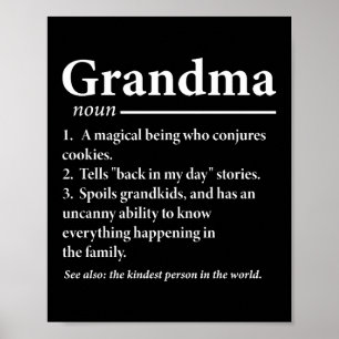 Grandma Definition Funny Grandmother Grandmas Poster