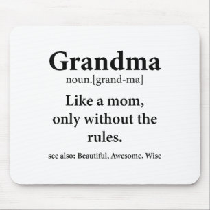 Grandma Definition Like Mom Without Rules Funny Gr Mouse Mat