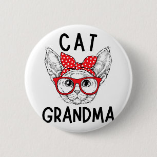 Grandma Devon Rex Cat Lovers Cat Nana Mother's Day 6 Cm Round Badge