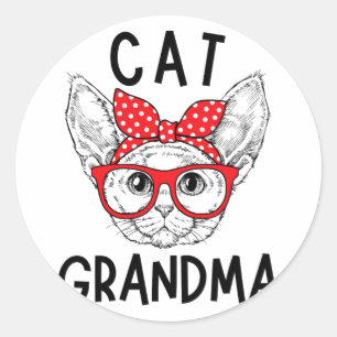 Grandma Devon Rex Cat Lovers Cat Nana Mother's Day Classic Round Sticker