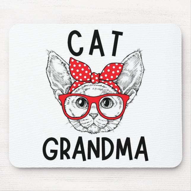 Grandma Devon Rex Cat Lovers Cat Nana Mother's Day Mouse Mat (Front)