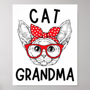 Grandma Devon Rex Cat Lovers Cat Nana Mother's Day Poster
