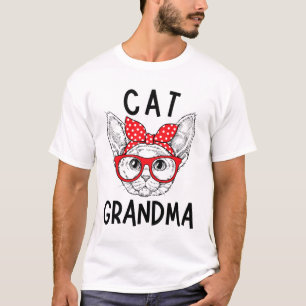 Grandma Devon Rex Cat Lovers Cat Nana Mother's Day T-Shirt