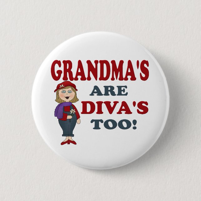 GRANDMA DIVA 6 CM ROUND BADGE (Front)