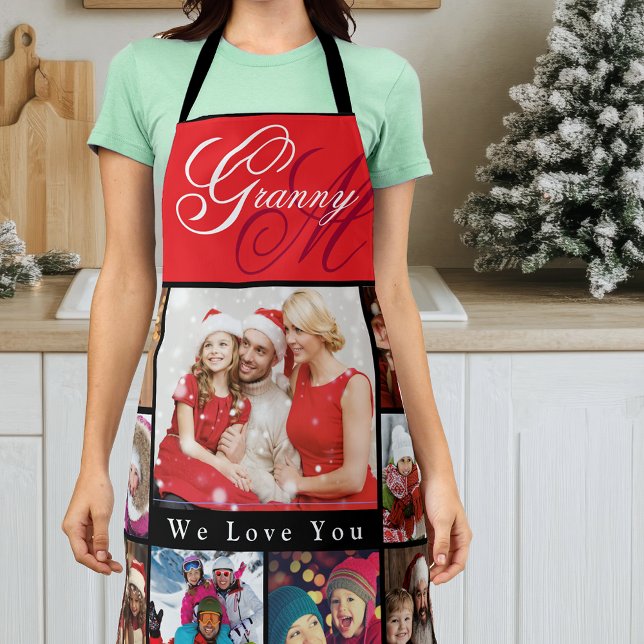 Grandma Elegant Photo Red Apron (Creator Uploaded)