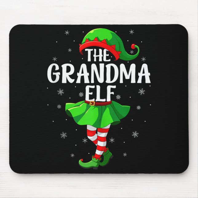 Grandma Elf Christmas Girls Women Elf Squad Xmas F Mouse Mat (Front)