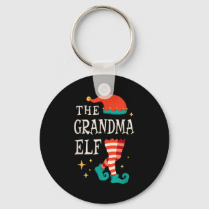 Grandma Elf Family Matching Group Christmas Grandm Key Ring