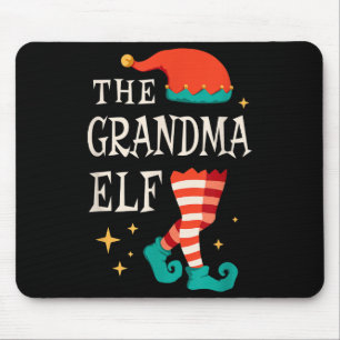 Grandma Elf Family Matching Group Christmas Grandm Mouse Mat