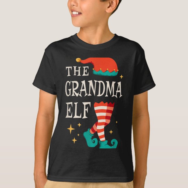 Grandma Elf Family Matching Group Christmas Grandm T-Shirt (Front)