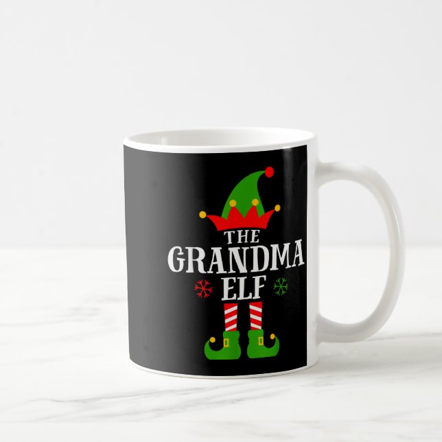 Grandma Elf Funny Matching Family Christmas Pajama Coffee Mug (Right)