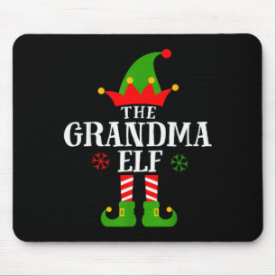 Grandma Elf Funny Matching Family Christmas Pajama Mouse Mat