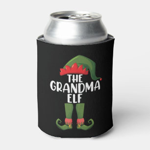 Grandma Elf Matching Family Group Christmas Party Can Cooler