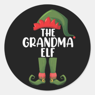 Grandma Elf Matching Family Group Christmas Party  Classic Round Sticker