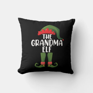 Grandma Elf Matching Family Group Christmas Party Cushion