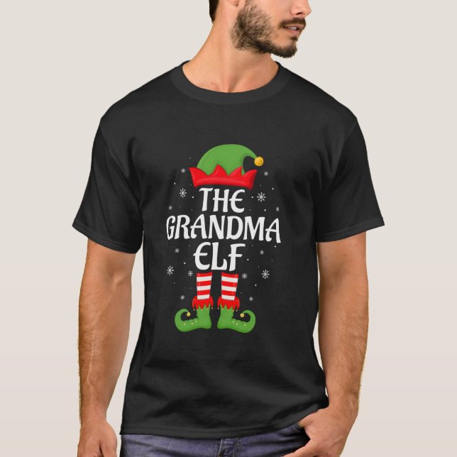 Grandma Elf Xmas Family Matching Elf Squad Christm T-Shirt (Front)