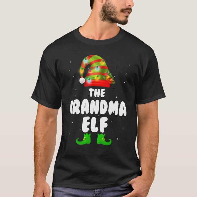 Grandma Elf Xmas Family Matching Group Christmas O T-Shirt (Front)