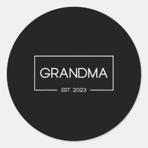 Grandma Est 2023 New Grandmother First Time  Classic Round Sticker