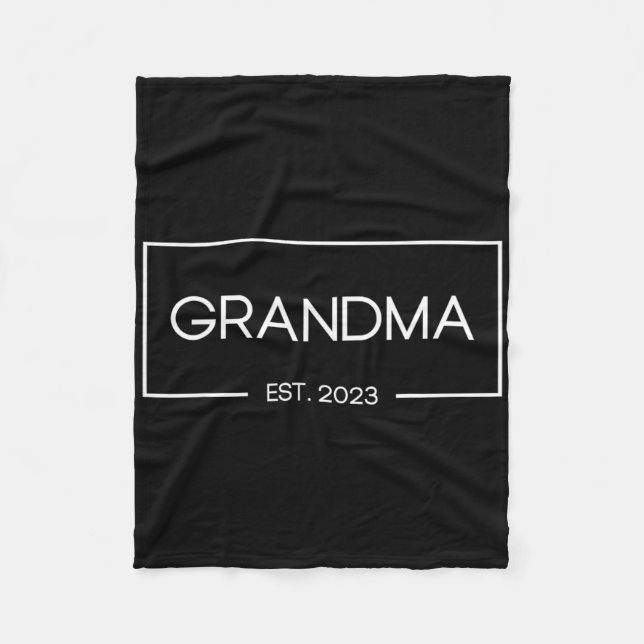 Grandma Est 2023 New Grandmother First Time  Fleece Blanket (Front)