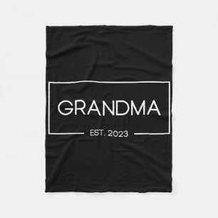 Grandma Est 2023 New Grandmother First Time  Fleece Blanket