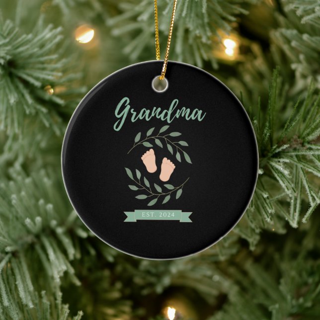 Grandma Est. 2024 Ceramic Tree Decoration (Tree)