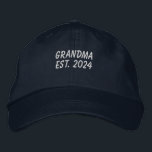 Grandma Est 2024 Embroidered Baseball Cap<br><div class="desc">Embroidered Grandma Est 2024 baseball cap. The text is in a white. This grandma est. 2024 cap would make a unique grandma announcement,  Christmas gift for grandma,  birthday gift for grandma and more.</div>