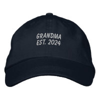 Grandma Est 2024 Embroidered Baseball Cap