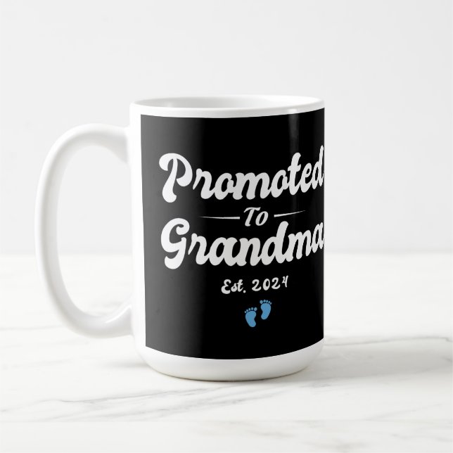 Grandma est 2024 Promoted To Grandma 2024 Coffee Mug (Left)