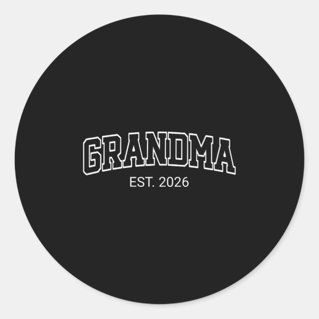 Grandma Est. 2026 1st Time Grandmom To Be Baby Ann Classic Round Sticker (Front)