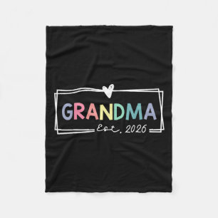 Grandma Est 2026 Promoted To Grandma 2026 For Gran Fleece Blanket
