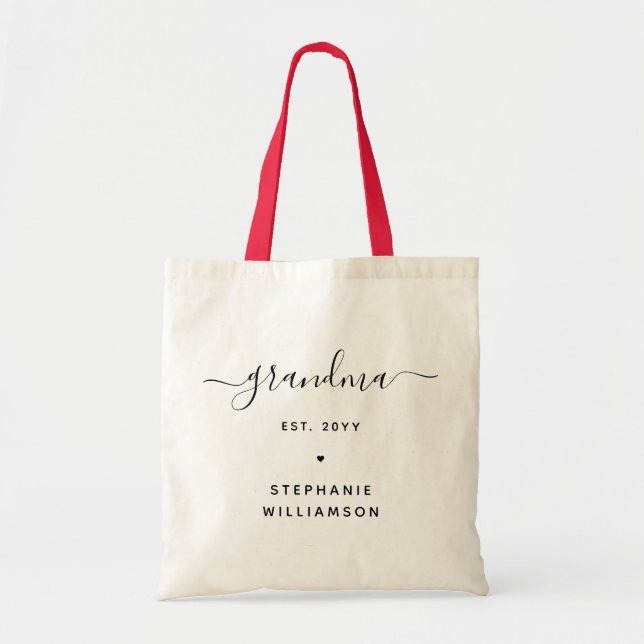 Grandma Est Custom Grandma Gifts Tote Bag (Front)