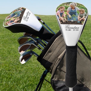 Grandma EST Date Elegant Script Custom Gift Golf Head Cover