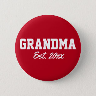 "Grandma - est. date" novelty 6 Cm Round Badge