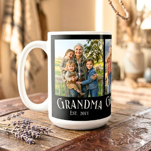 Grandma Est. Established Year Custom Name 3 Photo  Coffee Mug