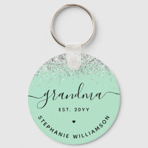 Grandma Est Glitter Confetti Custom Grandma Gifts Key Ring