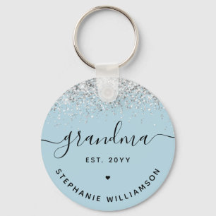 Grandma Est Glitter Confetti Custom Grandma Gifts Key Ring