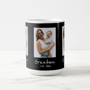 Grandma Est. White script 3 photo Coffee Mug