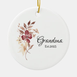 Grandma Est. Year – New Grandma Milestone Ceramic Tree Decoration